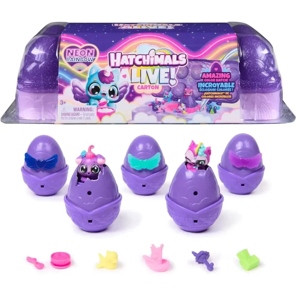 Hatchimal: Alive Neon Rainbow Egg Carton - Image 2