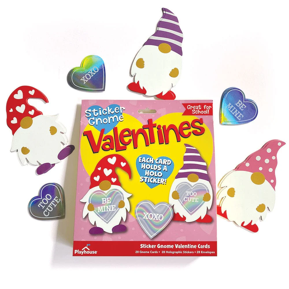 Valentine Cards Set: Gnomes w/ Holographic Stickers - Image 2
