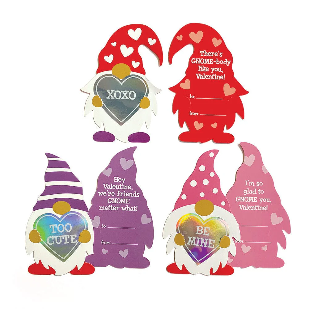 Valentine Cards Set: Gnomes w/ Holographic Stickers - Image 3